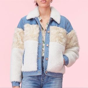 La Vie by Rebecca Taylor Denim Sherpa Jacket